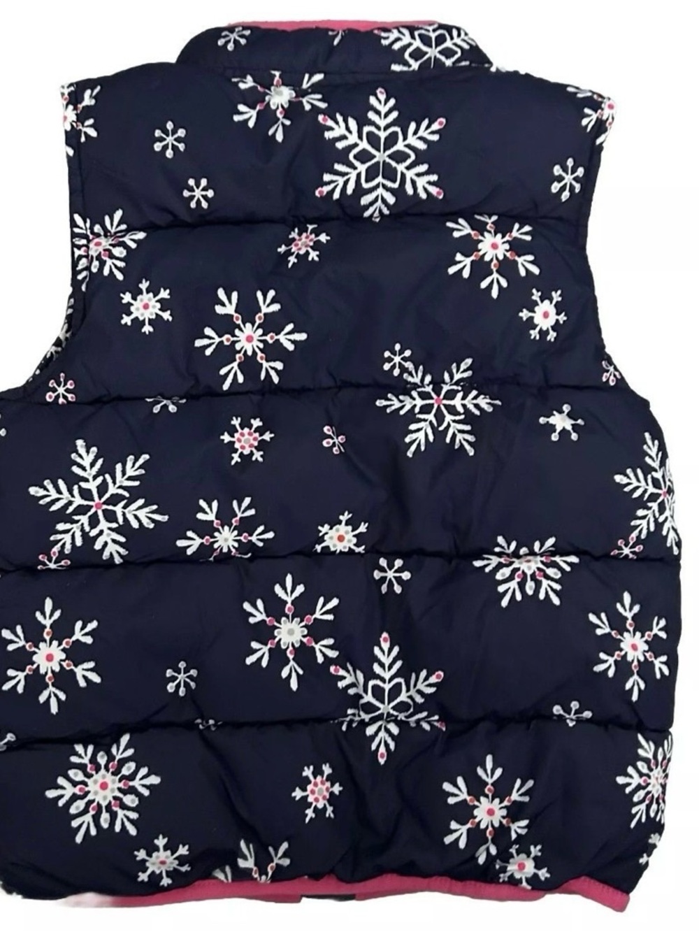 Girls Gymboree Snowflake Puffer Vest Size Medium (7/8) - Picture 4 of 4